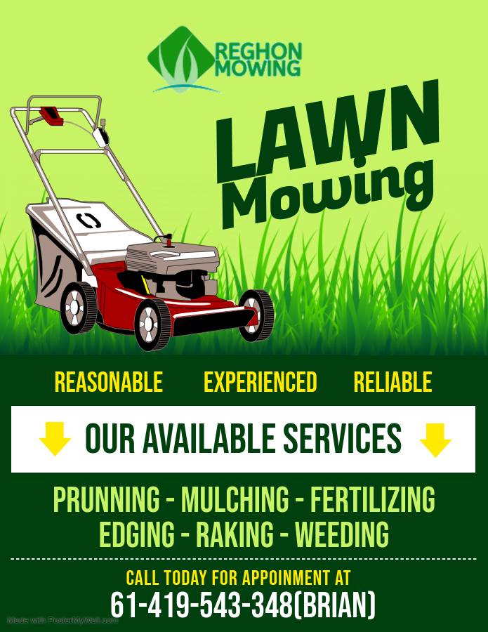 best lawn mowing in sunbury lawn maintenanace Reghon Mowing